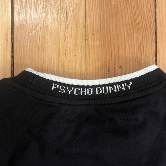 Psycho Bunny Black Short Sleeve Tee with White Trim and Logo - Picture 4 of 7